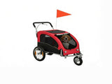 Red 2 in 1 Dog Bike Trailer Foldable Pet Stroller with Suspension, for Medium Dogs Outdoor Cycling 79931247