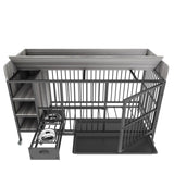 Large pet cage with storage rack, drawers with stainless steel food and water basin, made of iron W3064P245385