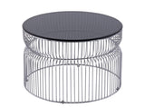 CT901 Modern Contemporary Metal Nested base and Tinted tempered glass top material 30" Coffee Table, B009P306194
