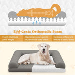 ZUN 36" Orthopedic Dog Bed,Egg-Foam Dog Crate Bed with 3-Side Bolster and Removable Washable Bed 18758361