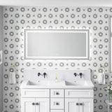 60 x 28 Inch LED Bathroom Mirror with Front and Backlight, Wall Mounted Vanity Mirror with Aluminum W2287P354857