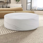 ZUN 31.49'' Round coffee table,Sturdy Fiberglass table for Living Room, White, No Need Assembly.WHITE W876P154744