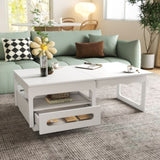 3 in 1 deformed Coffee Tables with Storage Cabinet for Living, Coffee Table with for Dining W331P280668