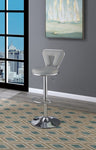 ZUN Adjustable Bar stool Gas lift Chair Gray Faux Leather Chrome Base metal frame Modern Stylish Set of HS00F1643-ID-AHD