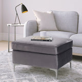 Grey Rectangle Ottoman B062P184516