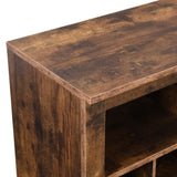 ON-TREND Sleek Design 24 Shoe Cubby Console, Modern Shoe Cabinet with Curved Base, Versatile WF309308AAP