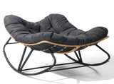 Outdoor Rocking Chair, Oversized Patio Papasan Rocker, Comfy Reading Lounge Chair 47050317