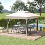 ZUN 11' x 11' Pop Up Canopy, Outdoor Patio Gazebo Shelter with Removable Zipper Netting, Instant Event W2225141507