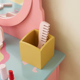 Kids Vanity Table and Chair Set with 7pcs Pretend Play Makeup Toys, Girls Vanity with Mirror & 78723628