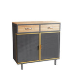 ZUN 31.5"Wide 2 Drawer Sideboard, Modern Furniture Decor, Made with Iron+ Carbonized Bamboo, Easy T2396P280629