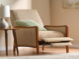 Mid Century Modern Fabric Channel Stitch Wood Pushback Recliner 70451.00FSND