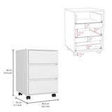 ZUN Artemisa 3 Drawer Filing Cabinet, Four Casters, Superior Top -White B20091891