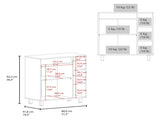 Hazen Microwave Stand with 1 Storage Cabinet, 5 Shelves and 2 Doors, White B097P474298