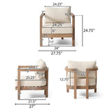 Outdoor Acacia Wood Patio Club Chair, Patio Furniture,Waterproof Thick Cushion Deep Seating for 72303.00BBGE