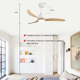 ZUN 52" Ceiling Fan with Dimmable LED Light Remote Control,Quiet DC Motor 6 Speed Levels,Adjust Height W1592P209562