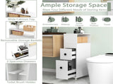 Slim White Bathroom Storage Cabinet , 2 Drawers 25668239