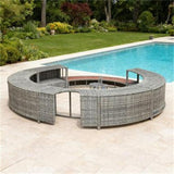 Outdoors Hot Tub Surround Gray Poly Rattan /poly rattan hot tub surround 81126666