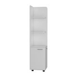 Malibu Freestanding Linen Cabinet, 2-Doors, Open Shelves -White B20092128