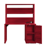 ZUN Red 1-Door Writing Desk with Hutch B062P215482