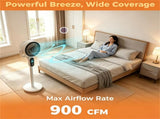Adjustable Height Standing Fan with Remote Control, 8 Speed Quiet Floor Fan LED Touch Panel 12H 20042032