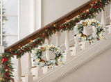 2 Pack 18in Pre-lit Snow Flocked Christmas Wreath, Lighted Artificial Xmas Wreath with 60 Warm 97206067