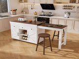 74.8" Kitchen Island Extendable Dining Table & Power Outlet - Rolling Storage Cart on Wheels 37564725
