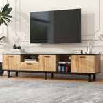 ZUN Modern TV Stand with 4 Cabinets& Open Shelves, Color-matching Media Console Table for TVs up to N710P172959P