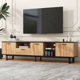 ZUN Modern TV Stand with 4 Cabinets& Open Shelves, Color-matching Media Console Table for TVs up to N710P172959P