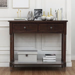 ZUN TREXM Daisy Series Console Table Traditional Design with Two Drawers and Bottom Shelf WF191267AAB