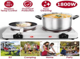 Portable Infrared Dual Hot Plate - 2 Burners for Simultaneous Cooking, 302-1022 Stepless Temp, 29029564