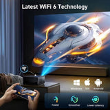 Projector with WiFi and Bluetooth, Native 1080P 4K Support Outdoor Movie Projectors Max 450" 95055601