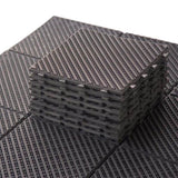 Patio Interlocking Deck Tiles, 12"x12" Square Composite Decking Tiles, Four Slat Plastic Outdoor W1859P224301