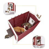 ZUN Outdoor Cat House, Large Feral Cats House with Escape Door,Wooden Outside Cat Shelter Weatherproof W142763538