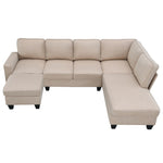 ZUN [New] 104.3*78.7" Modern L-shaped Sectional Sofa,7-seat Linen Fabric Couch Set with 51945284