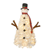 ZUN 4ft Pre-lit Christmas Tree with 100 Lights, Snowman-Shaped Artificial Christmas Tree, Xmas Tree with N710P181795K