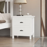 ZUN Versatile Solid Wood White Night Stand, Bedside Table, End Table, Desk with Drawers for Living Room, B03790057