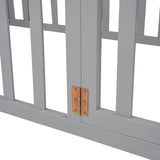Twin Size Wood Daybed Frame with Fence, Gray WF299299AAE