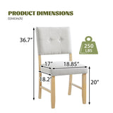 Wooden Dinings Set of 4, Modern Fabric Upholstered Kitchen Sides, Farmhouse Dining Room N752P294998D