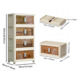 19.69" Side Wide Folding Storage Cabinet ,4 Tiers,19.69"11.81"40.55",Collapsible Storage Bins with W2873P207556