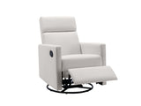 ZUN Modern Upholstered Rocker Nursery Chair Plush Seating Glider Swivel Recliner Chair, Beige PP297876AAA