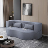 2-in-1 Convertible Sofa Bed, Full Size Folding Loveseat Couch with Soft Teddy Fabric, No Assembly W3163P322890