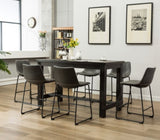 ZUN Bronco Antique Wood Finished Counter Height Dining Set: Table and Six Gray Chairs T2574P195181