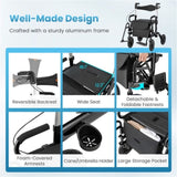 New 2-in-1 Foldable Rollator Walker with 9 Inch Pneumatic Tires -Black 44160784