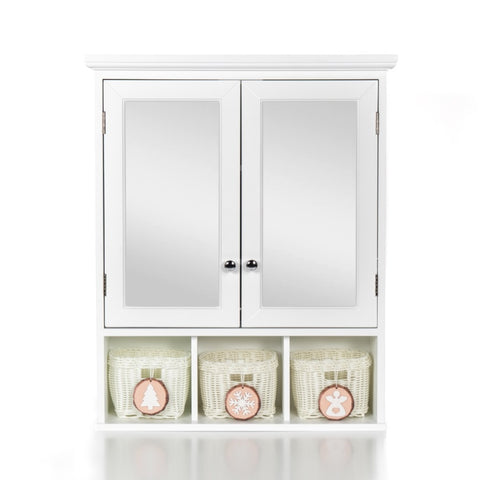 ZUN Bathroom Storage Cabinet, Medicine Cabinets for Bathroom with Mirror, 2 Doors 2 Adjustable Shelf + 3 68267324