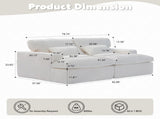 Double Chaise Lounge Chair Indoor,Oversized Upholstered Sleeper Cloud Couch,Deep Seat Luxury Sofa 84993823