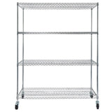 ZUN 4-Tier NSF Heavy Duty Adjustable Storage Metal Rack with Wheels & Shelf Liners Ideal for Garage, 20930977