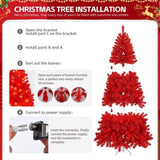 7 FT Pre-lit Artificial Christmas Tree, Hinged Xmas Pine Tree with 1100 Branch Tips, 400 Lights for 22830648