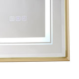 40*30inch LED Bathroom Beveled Mirror,3000-6000K Gradient Front and Backlit LED Mirror for W2091P214095