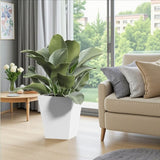 18" H Tall Metal Tapered Planter Large Outdoor & Indoor Garden Plant Pot with Drainage Hole and W3077P276879