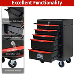 ZUN Rolling Metal Tool Chest with 5 Drawers, 20" 5-Drawer Tool Chest Cabinet with Ball Bearing Drawer W1102P245231